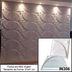 FORMA GESSO 3D EM ABS 2MM GESSO E CIMENTO 3D IN306 51X51CM
