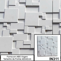 2 Forma 3d Mosaico Liso 40x40cm ABS 2mm Molde para cimento/concreto/gesso 3d IN311
