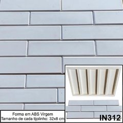 FORMA MOLDE GESSO 3D 5 TIJOLINHOS 32X8CM EM ABS 2MM IN312