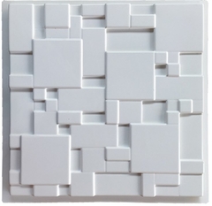 2 Forma 3d Mosaico Liso 40x40cm ABS 2mm Molde para cimento/concreto/gesso 3d IN311 - comprar online