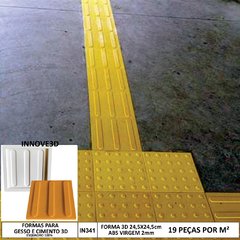 Forma 3d Piso Tátil 24,5x24,5cm ABS 2mm Molde Para Cimento/Concreto IN341 na internet