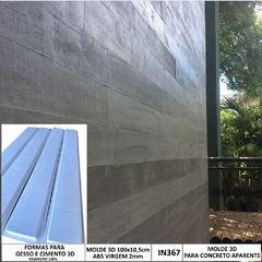 5 Forma 3d Fazer Régua de Concreto Aparente Madeira 100x10cm ABS 2mm Madeira Rústica Molde 3d para Cimento/Concreto 3d IN367