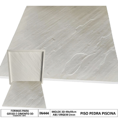 Forma 3d Para Piso Piscina Pedra Rustica 49X49cm ABS 2MM Molde para cimento/concreto 3d IN444 - INNOVE3D