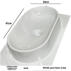 2 Molde Para Fazer Cuba Pia de Banheiro Fôrma de Cuba 24x41x9,5cm ABS 2mm IN448 - loja online