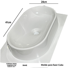 Molde Para Fazer Cuba Pia de Banheiro Fôrma de Cuba 24x41x9,5cm ABS 2mm IN448 - loja online
