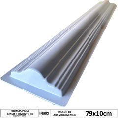 Fôrma Gesso 3D Molduras Roda-meio Boiserie 79x10cm ABS 2mm Gesso E Cimenticio 3d IN503