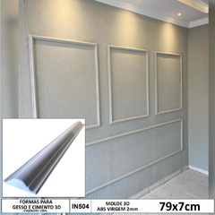 Fôrma Gesso 3D Molduras Roda-meio Boiserie 79x7cm ABS 2mm Gesso E Cimenticio 3d IN504