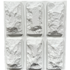Forma 3d Molde 6 Mosaico Pedra Natural Moledo 18x9cm ABS 2mm Molde para cimento/concreto/gesso 3d IN520