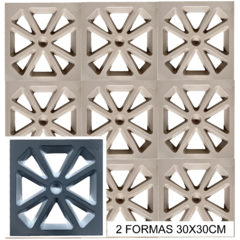 2 Forma 3d Para Fazer Cobogó Elemento Vazado Lude 30x30cm Dupla Face ABS 2MM IN562 - comprar online