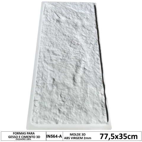 Forma 3d Molde Pedra Natural Moledo 77,5x35cm ABS 2mm Molde para cimento/concreto/gesso 3d IN564-A - comprar online