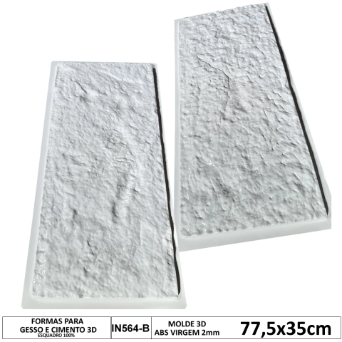 2 Forma 3d Molde Pedra Natural Moledo 77,5x35cm ABS 2mm Molde para cimento/concreto/gesso 3d IN564-B - comprar online