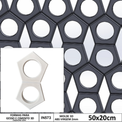 2 Forma 3d Para Fazer Cobogó Elemento Vazado Vizon 39x20cm Dupla Face ABS 2MM IN573 - comprar online
