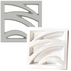 2 Fôrma 3d Cobogó Elemento Vazado Flames 30x30cm Dupla Face ABS 2mm IN589 - comprar online
