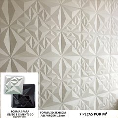 Forma 3d Gesso Diamantada 38x38cm ABS Virgem 1,5mm Molde Para Gesso e Cimento IN612