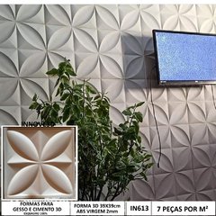 Forma 3d Molde 3dFloral 39x39cm ABS 2mm Molde Para Cimento/Gesso/Concreto IN613