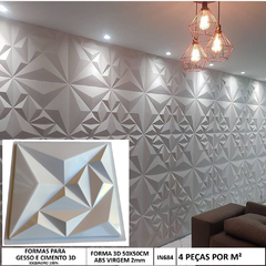 Molde Gesso 3d Diamantada Grande 50x50cm Abs Virgem Molde Gesso/cimento IN684