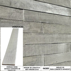 5 Forma 3d Para concreto Aparente Madeira 120x9,5cm ABS 2MM Madeira Rústica Molde 3d para Cimento/Concreto 3d IN389