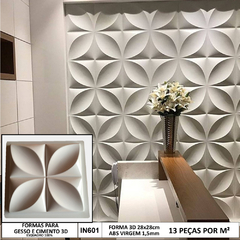2 Forma 3d Floral Petala 29x29cm ABS 1,5mm Molde Para Gesso 3d IN601