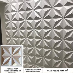 Forma 3D Gesso Cristais 40x40cm ABS Virgem 1,5mm IN608