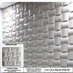 2 Forma 3d Gesso Gomil 38x38 Abs 2mm Molde Para Cimento/concreto/gesso 3d IN627