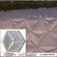 Forma 3d Estrela Hexa 40x34,5cm Abs 2mm Molde para Cimento/concreto/gesso IN660