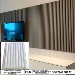 Forma 3d Ripado 50x40cm ABS 2mm Molde para cimento/concreto/gesso IN632 - comprar online