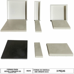 Forma 3d Piso Liso 50x50cm Abs 2mm Molde para gesso/cimento/concreto IN345-A