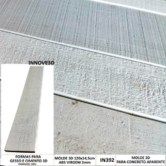 Forma 3d Para concreto Aparente Madeira 120x14,5cm ABS 2MM Madeira Rústica Molde 3d para Cimento/Concreto 3d IN392 - comprar online