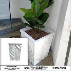 Forma 3d Vaso Folha 42x32x25 Abs Virgem Molde para gesso Ou Cimento IN625