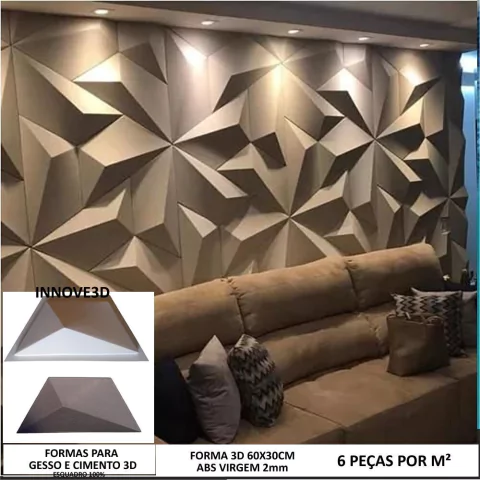 Forma Gesso 3D Trapezio G em ABS Virgem 2mm Gesso/Cimento 3d IN203G 60x30x26cm