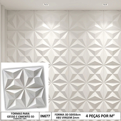 2 Forma 3d Mini Cullinans 50x50cm ABS 2mm Molde para cimento/concreto/gesso 3d IN677 - comprar online