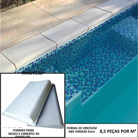 Forma 3d Borda de Piscina Peito de Pombo 49x25cm em ABS 2mm IN275