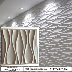 Forma 3d Gesso Ondas Mini Dunas 29x29cm ABS 1,5mm Molde Para Gesso 3d IN700