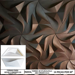 Forma Gesso 3D Trapézio Tsunami 47x24cm ABS 2mm Molde Para Gesso/Cimento/Concreto IN203L