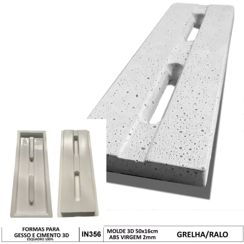 Molde 3d Grelha para Piscina 50x16cm Abs 2mm Molde Para Cimento IN356