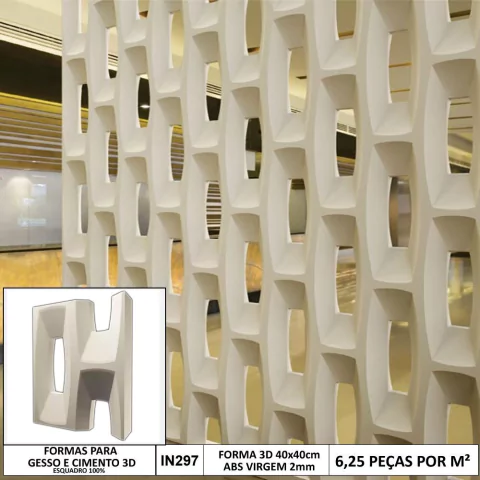JOGO FORMA COBOGÓ VAZADO DUPLA FACE ABS 2 MM BRANCO IN297 40X40CM