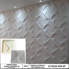 FORMA GESSO 3D EM ABS 2MM GESSO / CIMENTO 3D IN295 20X20CM