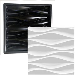 Forma 3d Gesso Ondas 40X40cm ABS 1,3mm Molde Para Gesso 3d IN251PP na internet