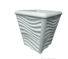 Forma 3d Mini Vaso Ondinhas 24,5x22x14,5cm Abs Virgem Molde para gesso Ou Cimento IN639 - INNOVE3D