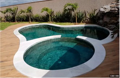 Imagem do Forma 3d Borda de Piscina Curva ou Redonda de 4 Metros 30cm ABS 2mm Molde para cimento/concreto IN569-30