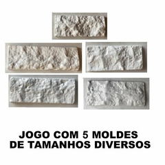 10 Forma 3d Tijolinho Rockface Travertino ABS 2mm Molde Para Gesso/Cimento/Concreto IN381-KT10 - comprar online