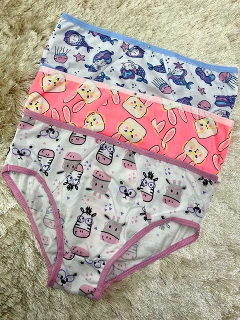 Calcinha infantil em malha estampada