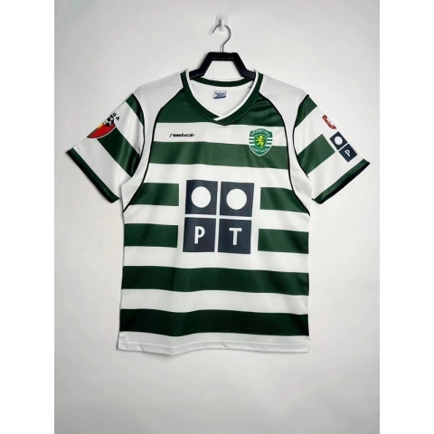 Camisa Sporting I 2002/03 Retrô - Verde+Branco