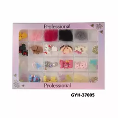 DECO MIXTO STRASS+POMPOM EN CAJA GYH-37005