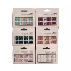 A414 PRESS ON CON ADHESIVO 24PCS SURTIDO XKQ-003 - tienda online