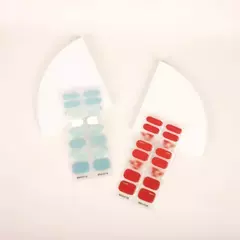 A401 B401 PACK DE 12U UÑAS PRESS ON STICKER GEL/UV COLOR LISO 16PCS SURTIDO NJT-91 - comprar online
