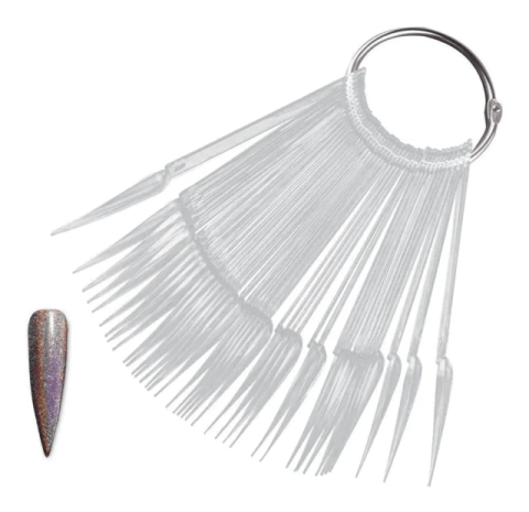 C221 / C303 UÑERO MUESTRARIO STILETTO TRANSPARENTE 50PCS - comprar online