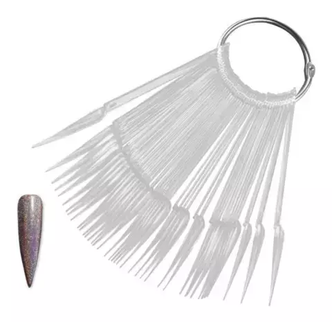 C219 SET DE 50PCS UÑERO MUESTRARIO STILETTO K82 TRANSPARENTE JH-196 - comprar online