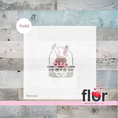 Stencil canasta con conejo PS60