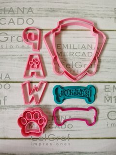 Set cortantes logo Paw Patrol + huellita chica